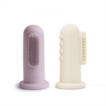 Mushie Finger Toothbrushes Soft lilac/Ivory
