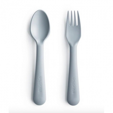 Mushie Fork and Spoon Cloud