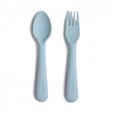 Mushie Fork and Spoon Powder Blue