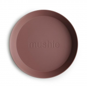Mushie Dinner Plates Round Woodchuck