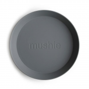Mushie Dinner Plates Round Smoke