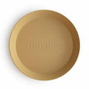 Mushie Dinner Plates Round Mustard