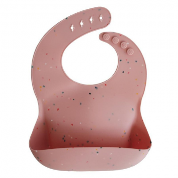 Mushie Silicone Bib Powder Pink Confetti
